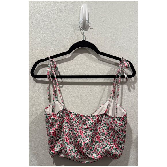 LULUS Green and Pink Floral Print Cropped Cami Top - Picture 5 of 5